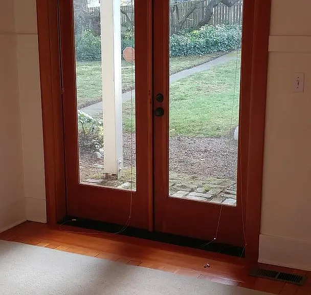 French doors to garden off downstairs bedroom
