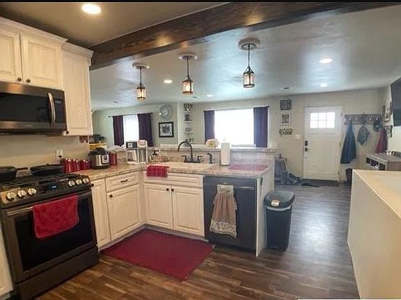 kitchen open to living room
