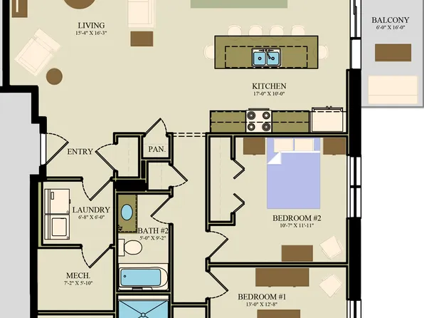 Suites 103, 203, 303 Plan, 117 On The Boulevard