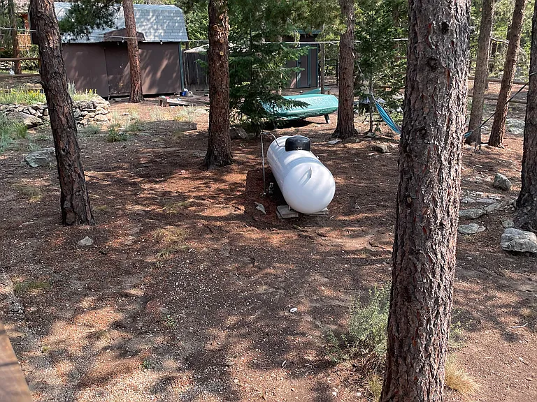 Backyard, storage sheds