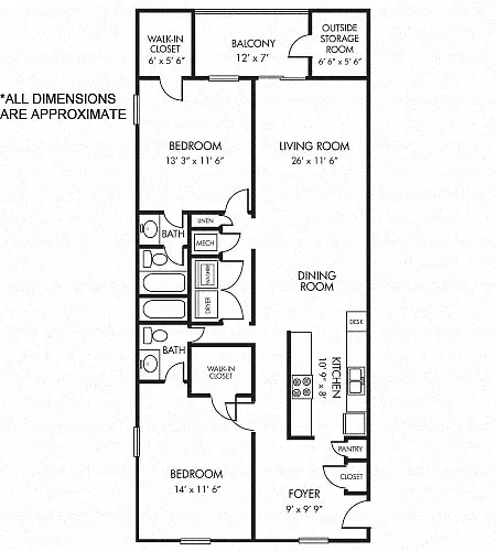 Floor plan 2B Floor Plan