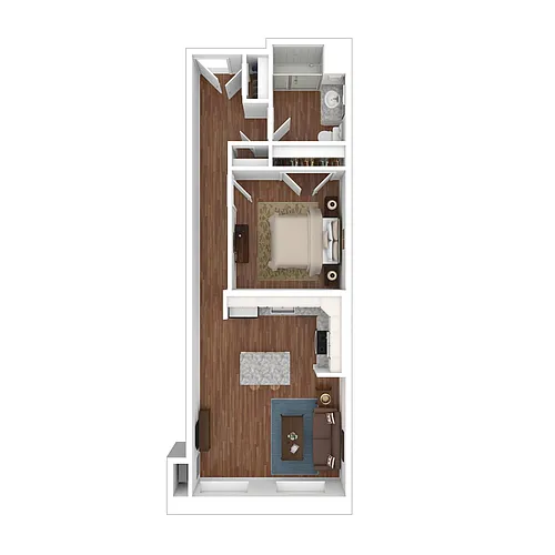 Floor plan 1 Bedroom - Income Restricted