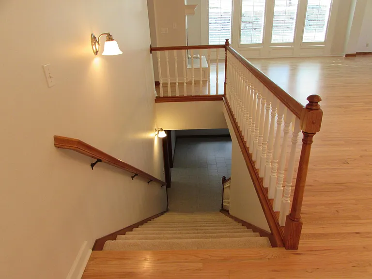 Nice wide carpeted stairway