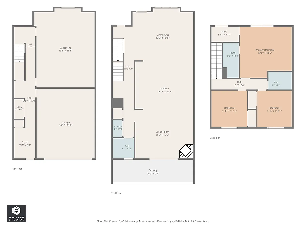Floor plan Three Bedroom Towhhome