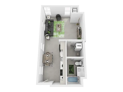 Floor plan Studio, 1 Bathroom