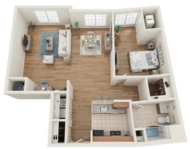Floor plan Type G - One Bedroom