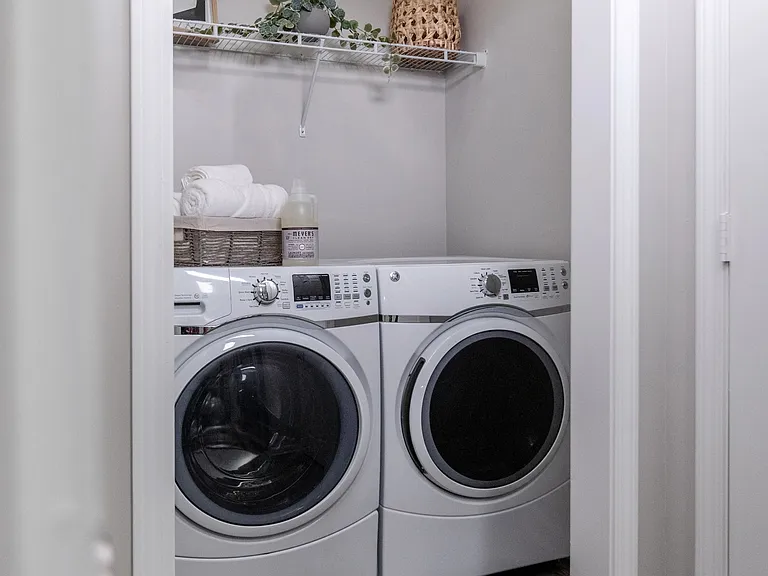 Simplify laundry chores with full-size washers and dryers in every home at The Everlee.