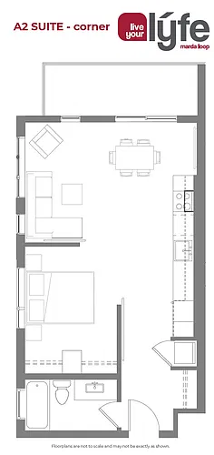 Floor plan Bac 0 Bed 1 Bath
