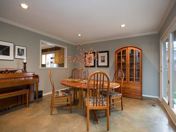 Well lit dining room
