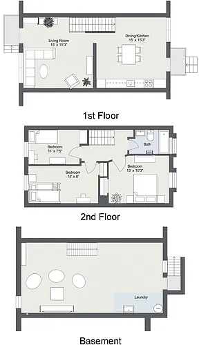 Floor plan 3 Bedroom Townhouse
