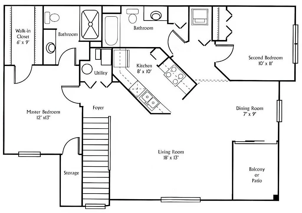 Floor plan 2 Bedroom 2nd Floor
