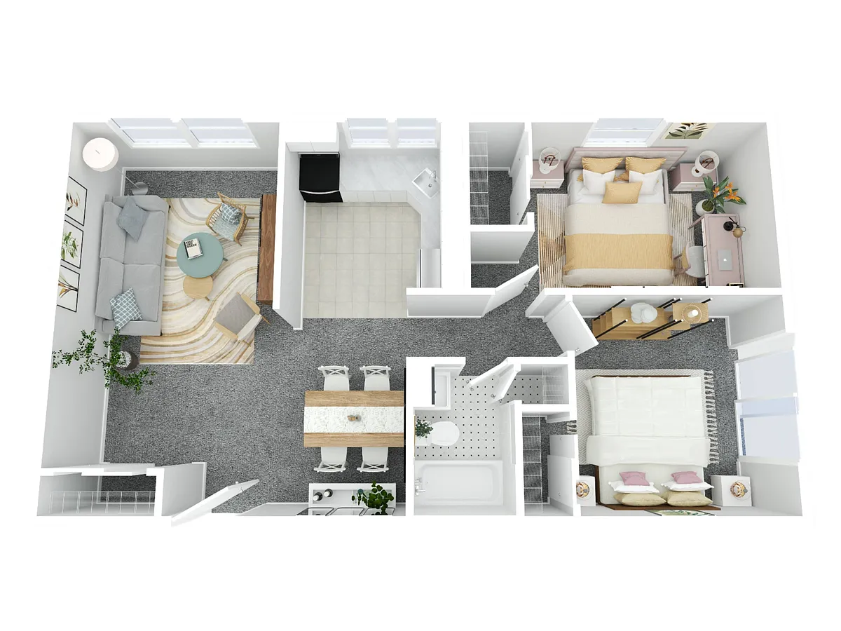 Floor plan Samanna - 2 Bed 1 Bath, Classic