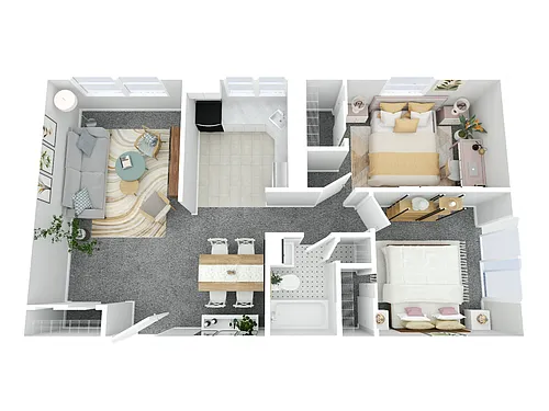 Floor plan Samanna - 2 BR - 1 BTH Renovated