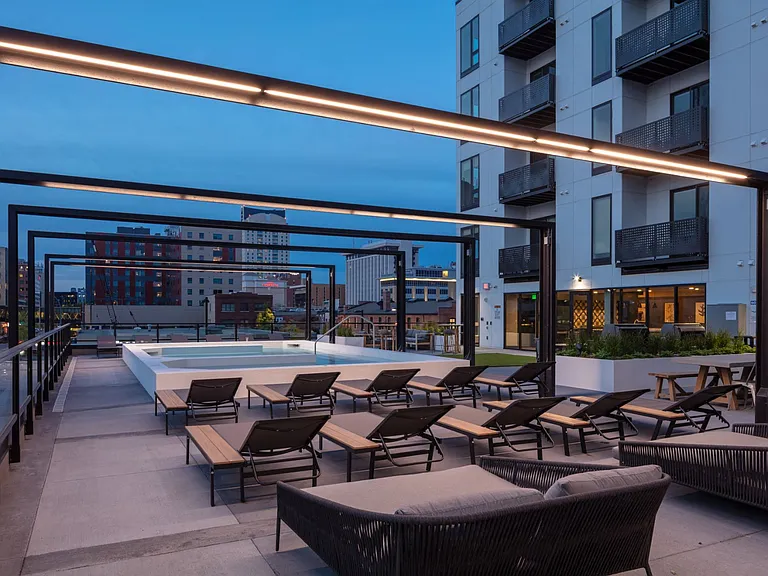 Rooftop Pool & Patio with Lounge Seating