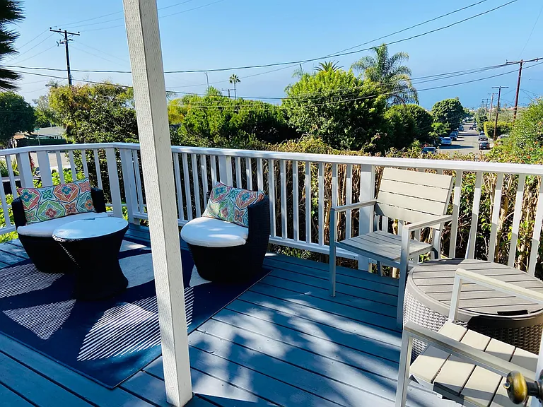 Large deck with ocean view