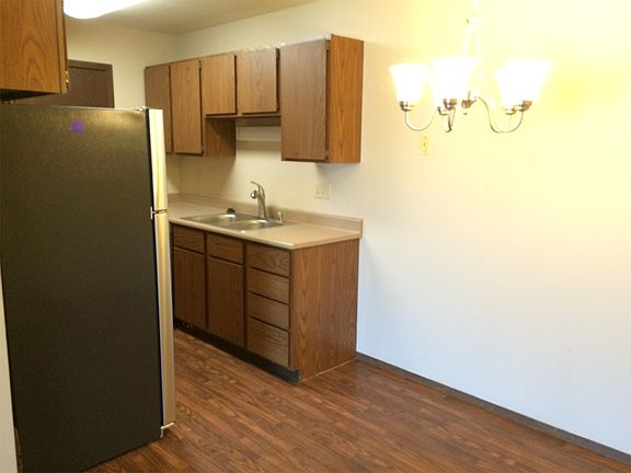 Looking into the kitchen from the dining area