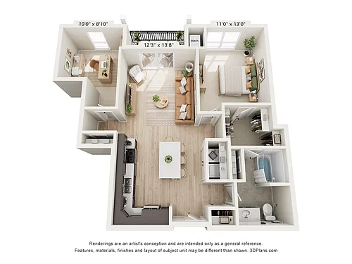 Floor plan HH-1x1DH