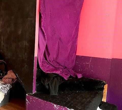 Stairs leading to attic bedroom