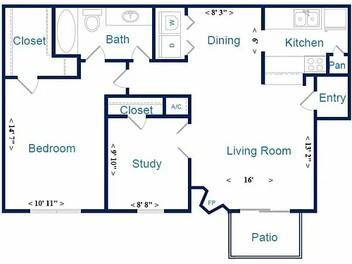 Floor plan 2-1E