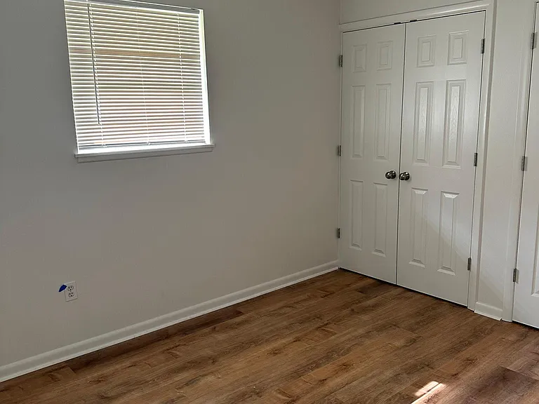 The second bedroom includes two closets.