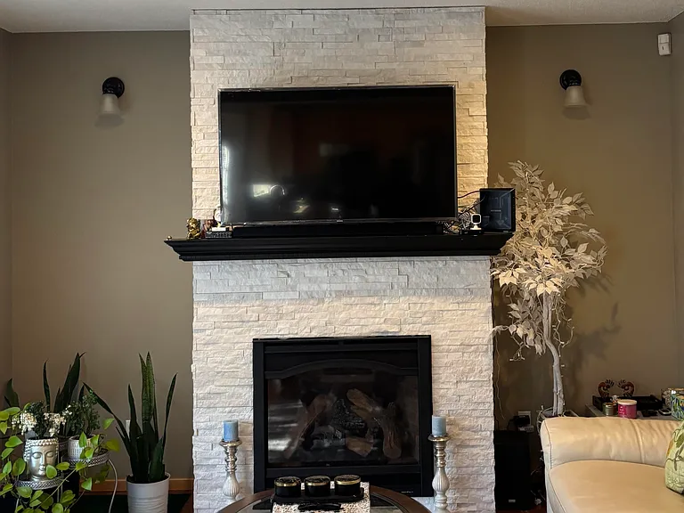 Great room with fireplace