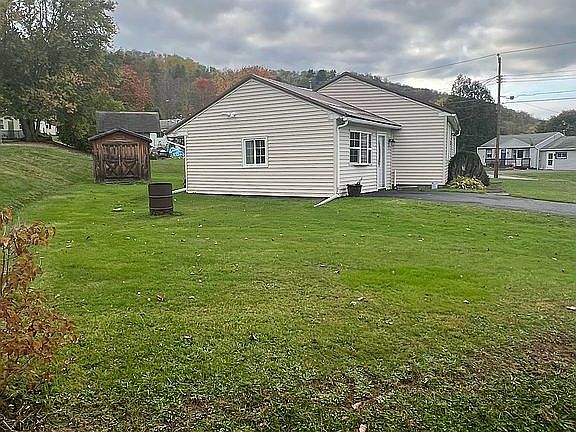 Corner lot with shed.
