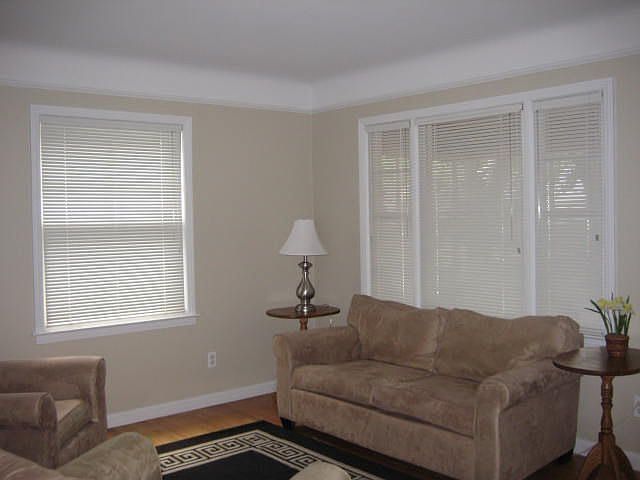 Living room with hardwood