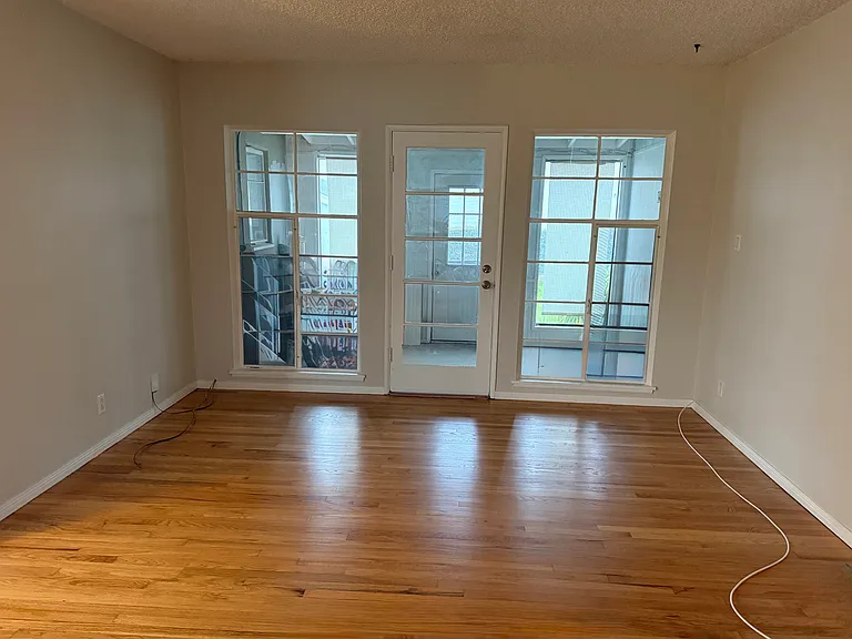 living room and enclosed patio