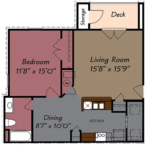Floor plan 1 Bedroom 1 Bath