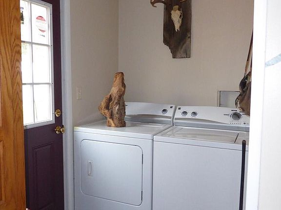 The laundry area is at the back door.