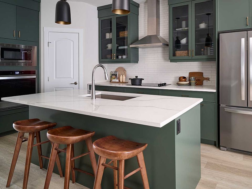 A photo of the kitchen of the Carlisle 2 show home in Calgary by Brookfield Residential
