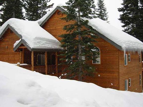 Front of house in the winter