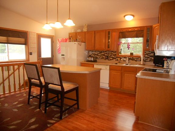 Kitchen with Island and Tile