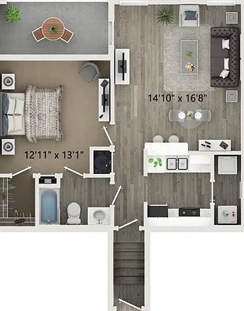 One Bedroom One Bath Floor Plan One Bedroom One Bath Floor Plan