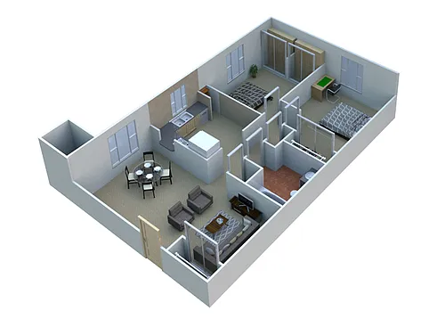Floor plan 2 Bedroom 2A10