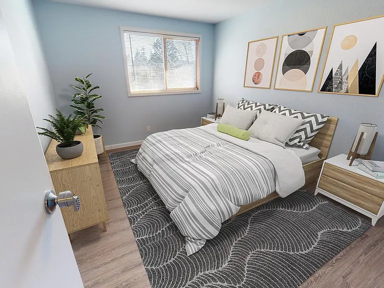 Bedroom 2. This image shows a virtually furnished space. Bedrooms come unfurnished.