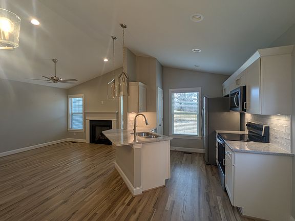 Kitchen with stainless steel appliances included