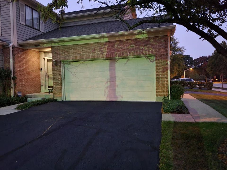 Entry door and Garage door. That line on garage door is a shadow from the tree