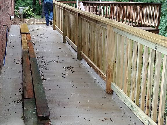 New sidewalk/railing