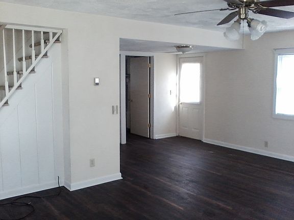 Living room into dining area