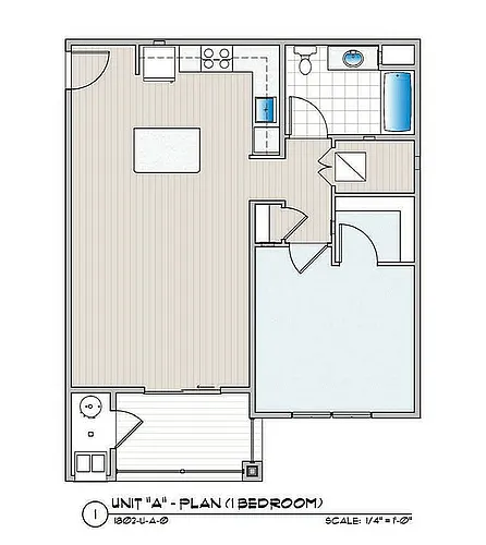 Floor plan 1 Bed x 1 Bath 1st Floor