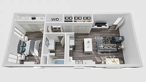 Floor plan Model Unit - 1 bed 1 bath