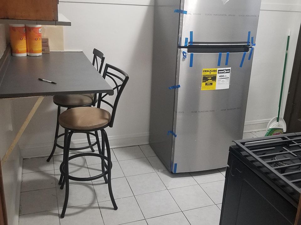 Kitchen. Newer L.G. Stainless Steel refrigerator