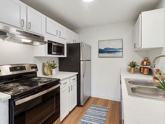 Kitchen with stainless steel appliances