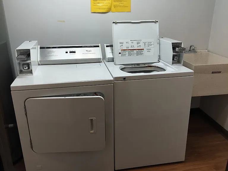 Each floor has a shared coin operated laundry.