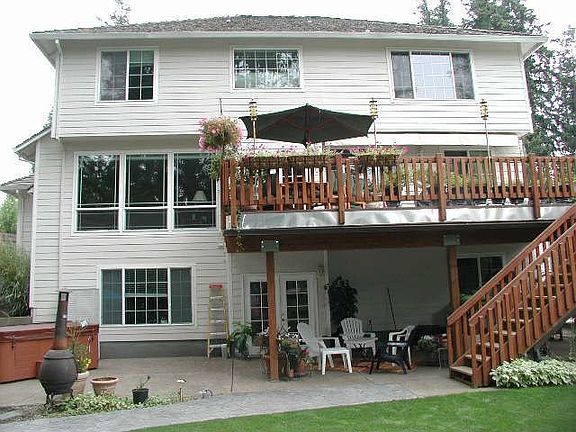 Backyard view of home