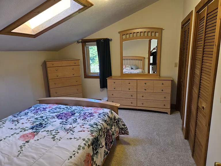 Bedroom with two closets