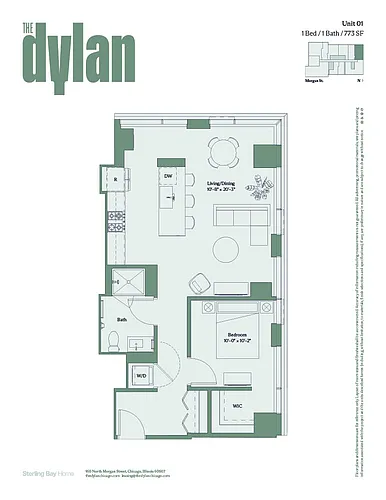 Floor plan Tier 01 - 1bed/1bath