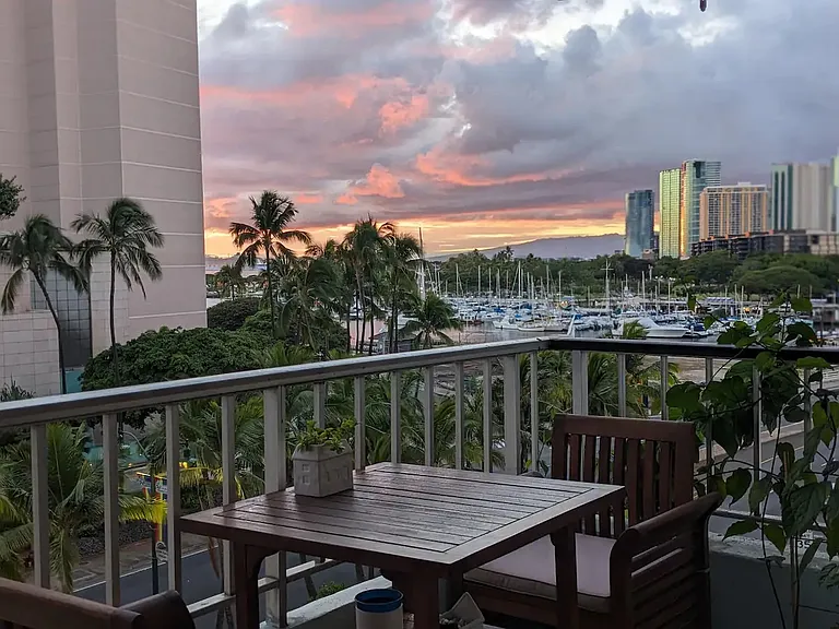 View of Sunset from Oceanside Patio.