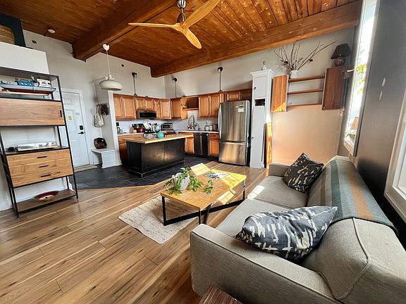 Main living area with view of kitchen